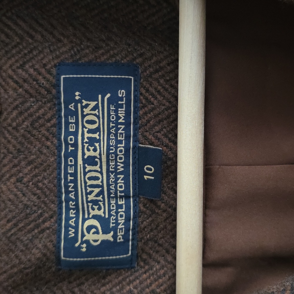 Pendleton Brown Herringbone Pea Coat - image 2